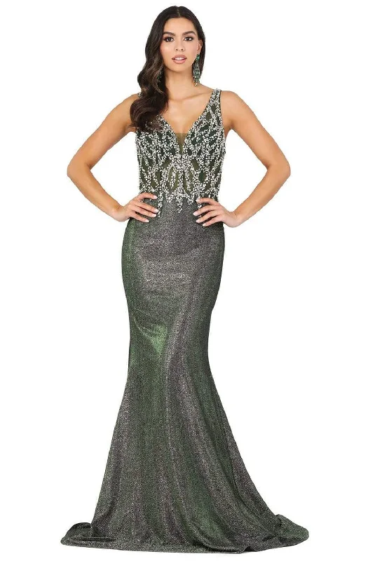 Flash Sale Now Dancing Queen - 2941 Embellished Bodice V Back Mermaid Prom Gown