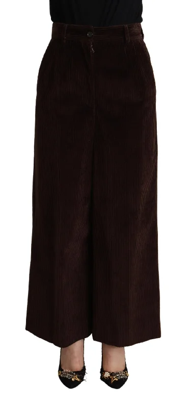 Boutique Styles Dolce & Gabbana Elegant High-Waisted Wide Leg Women's Pants