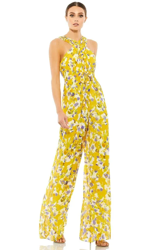 Timeless Classics Ieena Duggal 55433 - Halter Neck Floral Print Jumpsuit