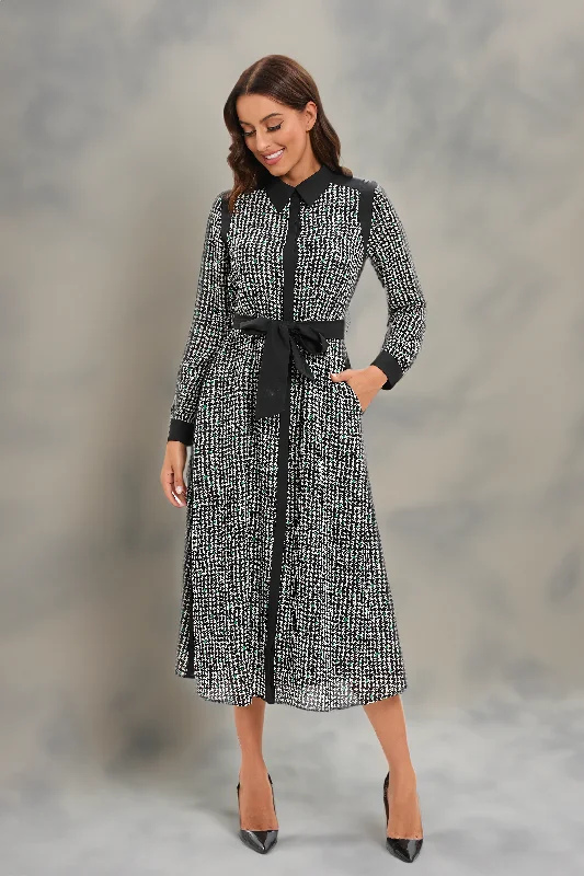 Trendy Pulse Muted Print Midi Dress with pockets