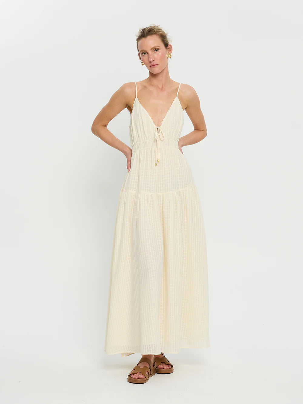 Trend Forward Threads For Her Chantelle Maxi Dress - Cream