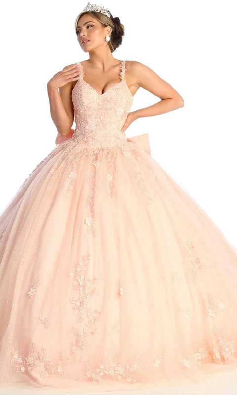 Premium Fashion May Queen LK174 - V-Neck Embroidered Prom Ballgown