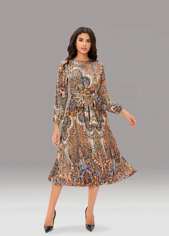 Vintage Style Clothing Sale Paisley Shein Midi Dress