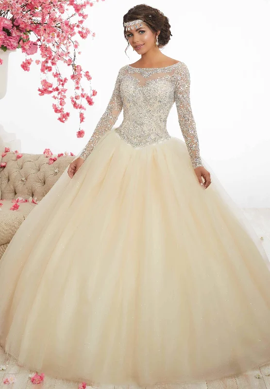 Trendy Attire For Her Fiesta Gowns - 56347 Embellished Long Sleeve Ballgown