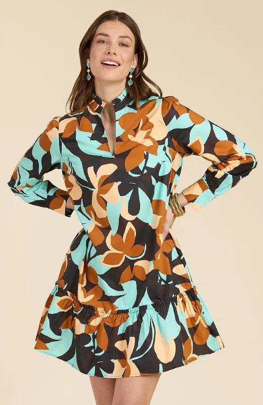 Bundle Offer Lelah Butterscotch Floral Dress - Butterscotch Floral