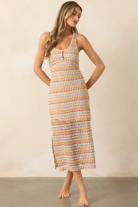 Must-Have Styles It's My Day Natural Multi Crochet Midi Dress