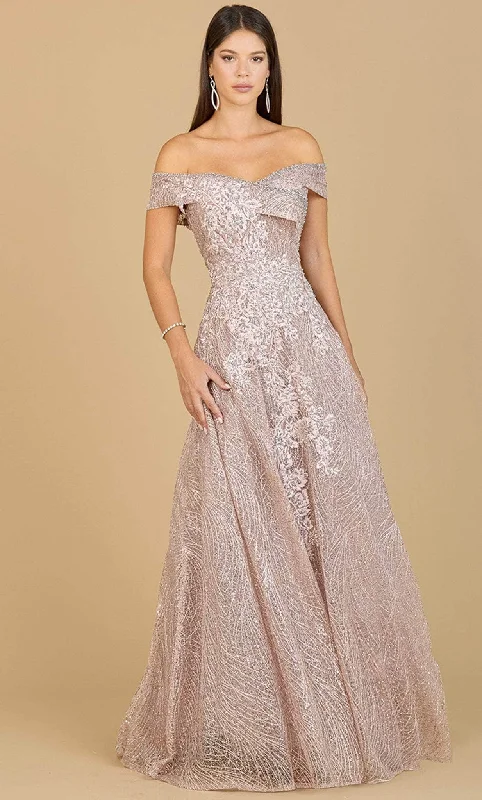 Huge Discounts This Week Lara Dresses 29191 - Off-Shoulder Laced Semi-Ballgown