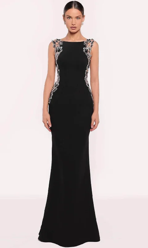 Casual Chic Tarik Ediz 98878 - Embellished Cutout Evening Gown