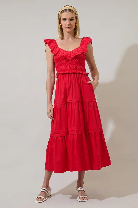 All Season Fashion Collection Denison Ruffle Tiered Maxi Dress