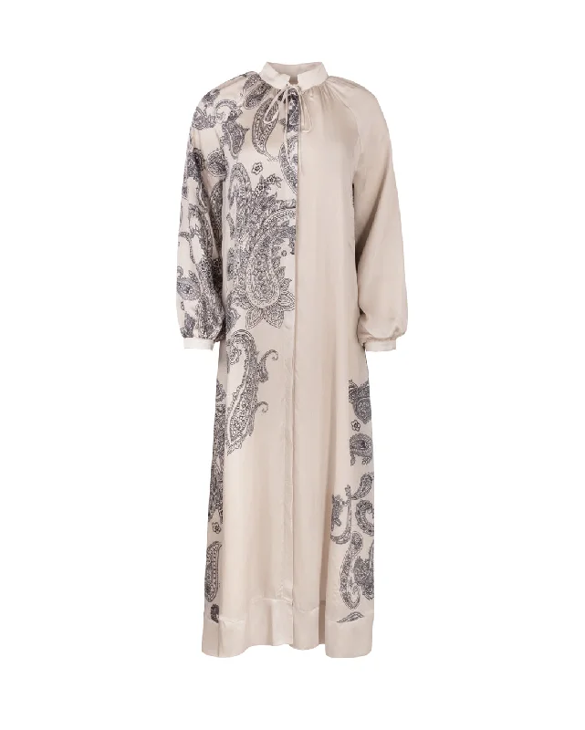 Fashionista Favorites Paisley Linen Maxi Dress