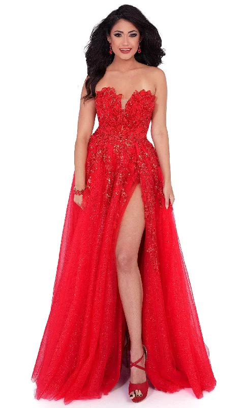 Trend Alert Cecilia Couture 1540 - Embroidered Strapless Prom Gown