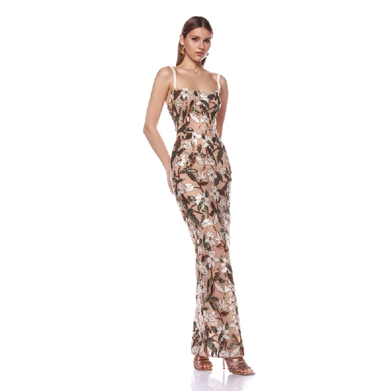 Chic And Trendy Strappy Sleeveless Floral Maxi Dress KLYF1373