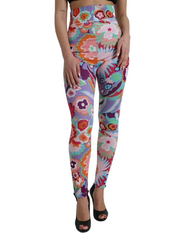 Limited Time Offer Dolce & Gabbana Enchanting Floral Print High-Waist Women's Leggings