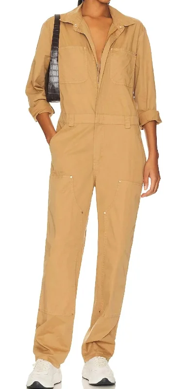 Cutting Edge Fashion Abigail Carpenter Jumpsuit In Toffee