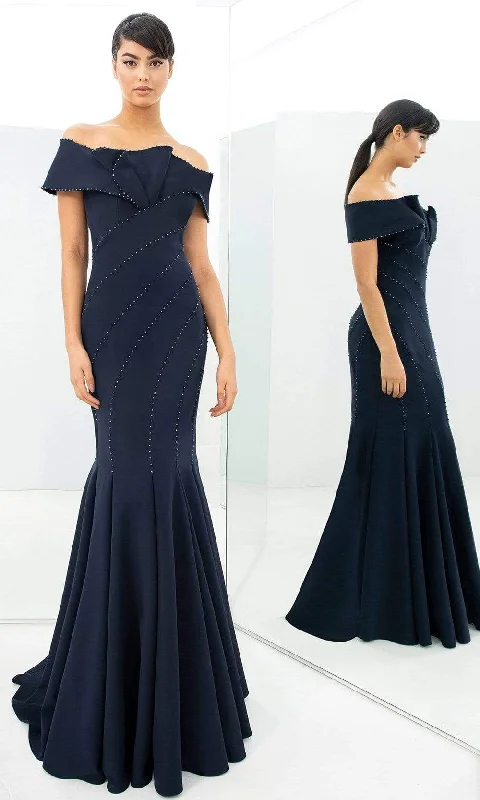 Chic Style, Always In Vogue Alexander by Daymor - 1359 Off Shoulder Jersey Trumpet Gown