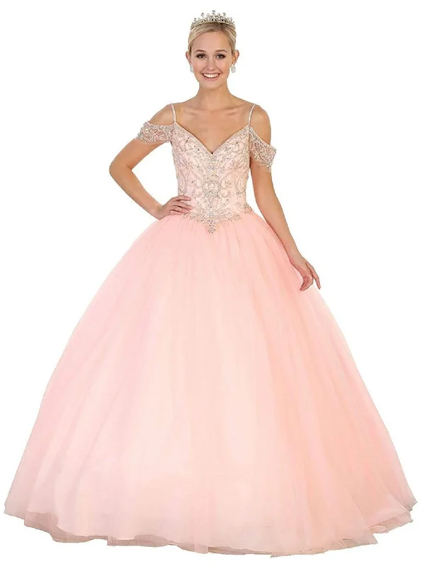 Trendy Urban Attire May Queen - LK96 Embellished V-neck Quinceanera Ballgown