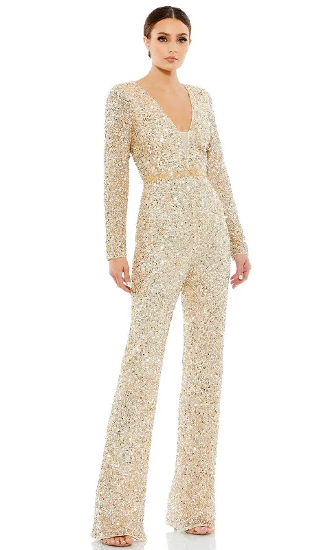 Trend Setting Threads Mac Duggal 5411 - Sequined Allover Long Sleeve Jumpsuit