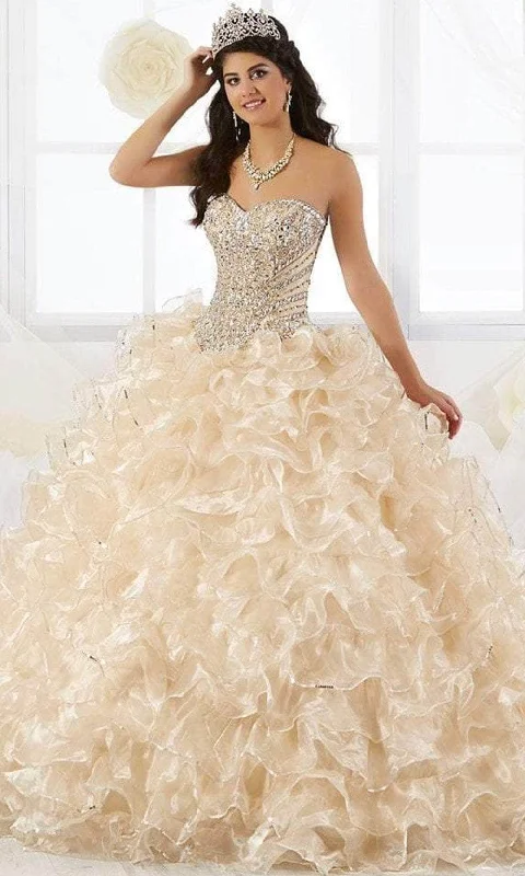 Trendy Threads Quinceanera Collection - 26845 Crystal Beaded Ruffle Organza Ballgown