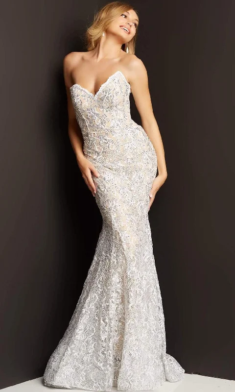 Casual Fashion Jovani - 08215 Strapless Lace Mermaid Gown