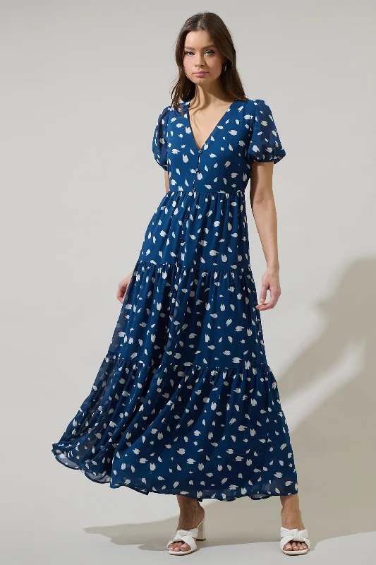 Versatile Wardrobe Essentials Elodie Dot Monaco Long Tiered Maxi Dress