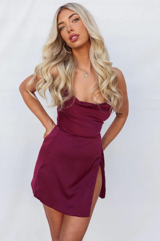 All Season Fashion Collection Richie Mini Dress - Plum