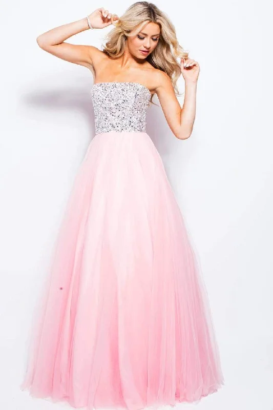 Clothes Woman JVN by Jovani - JVN52131 Strapless Adorned Tulle Ballgown