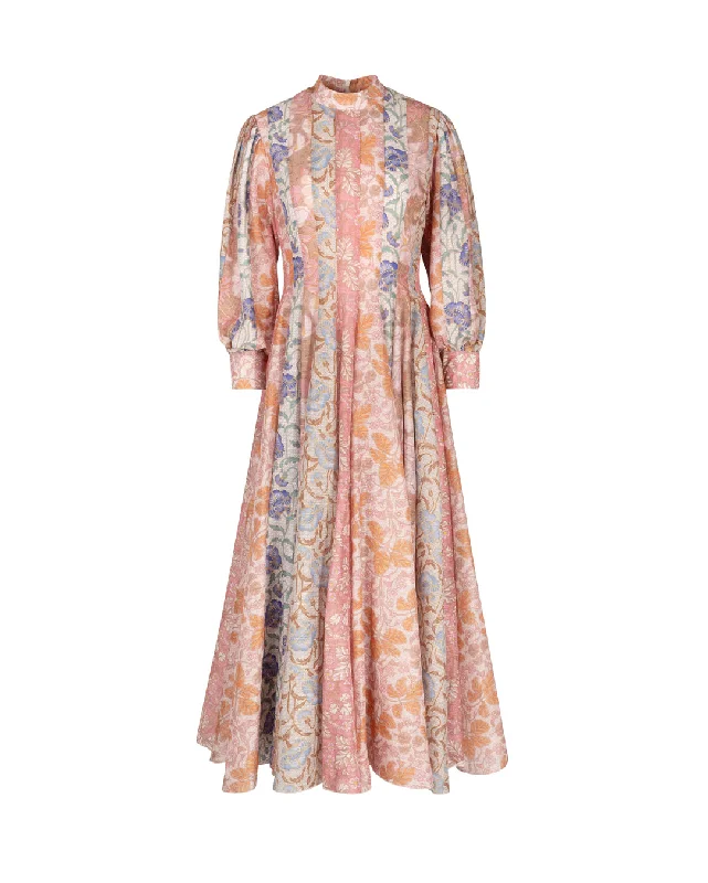 Vibrant Femme Fashion Chiffon Printed Maxi Dress