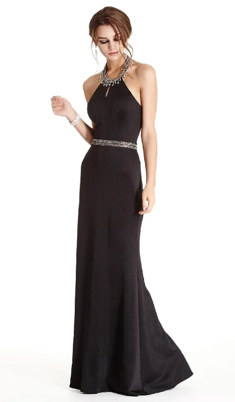 Fashion Frontiers Aspeed Design - Beaded High Halter Evening Gown L1768