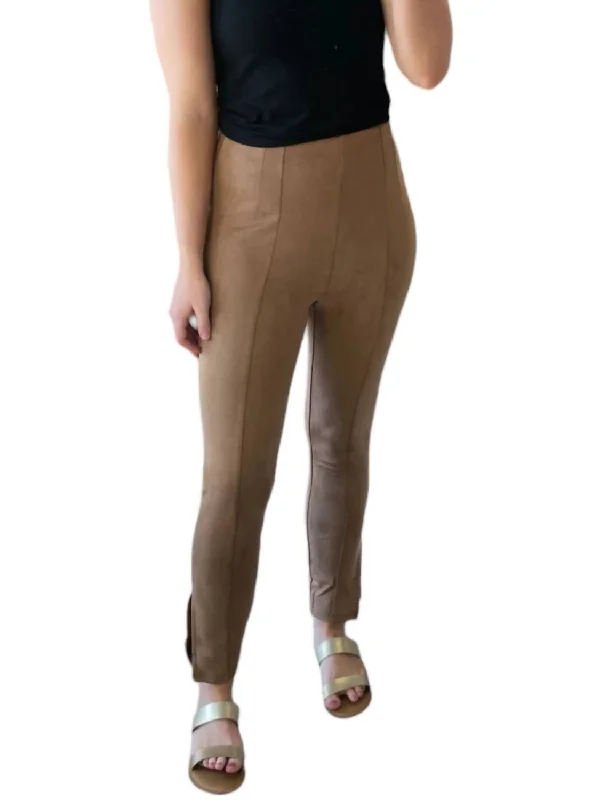 Fashion Sale Suede Pants In Camel