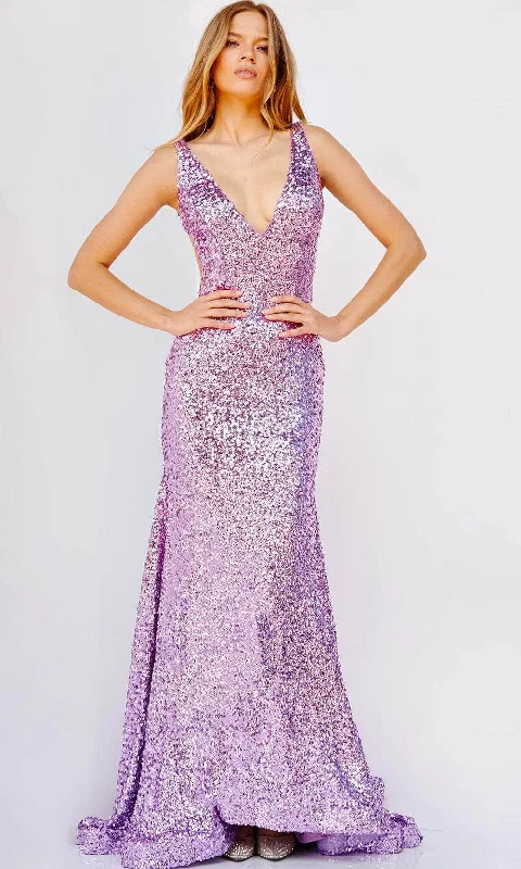 You'Ll Love Us Because Jovani 23079 - Sequined Illusion Side Prom Gown