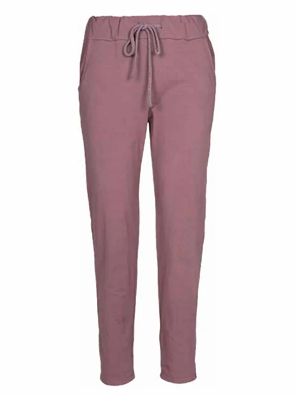 Fashion Forward Femininity Cotton Loungewear Pants In Antique Pink