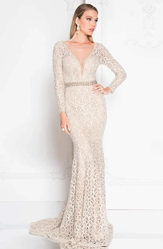 Weekend Exclusive Terani Couture - 1812E6299 Long Sleeves Lace Gown