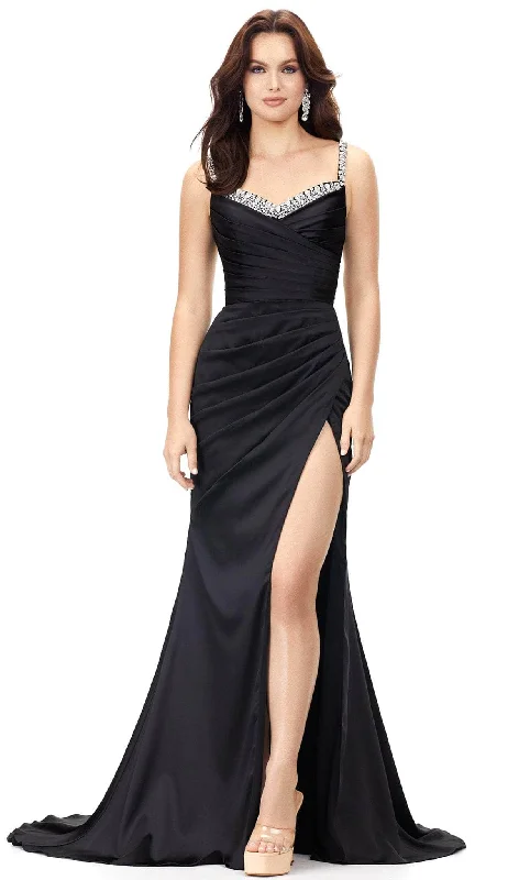 Sporty Streetwear Ashley Lauren 11298 - Ruched Sweetheart Evening Gown