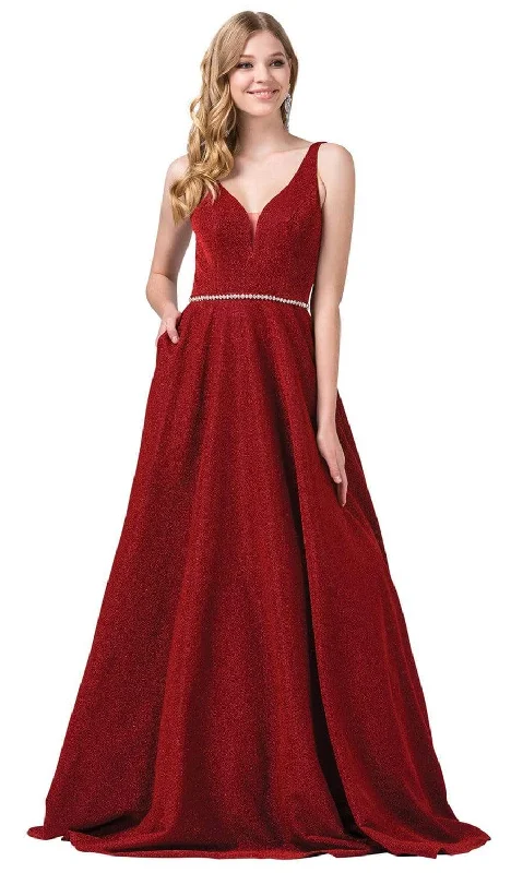 Exclusive Sale Dancing Queen - 2706 Deep V-neck A-line Gown