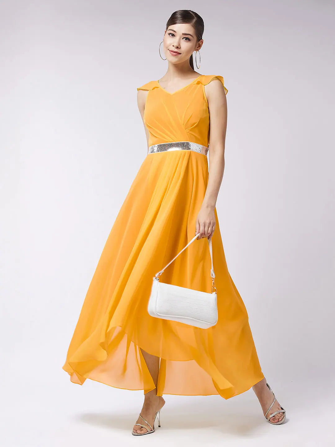 Limited Time Offer My Home Town Style Pleated Maxi Dress Mustard