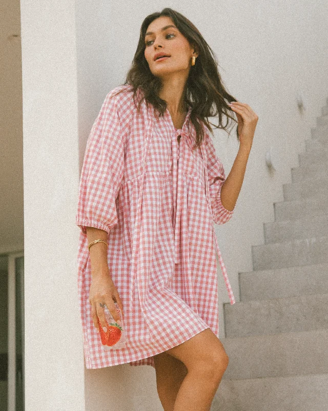 Chic Style, Always In Vogue Florence Mini Dress | Pink Gingham