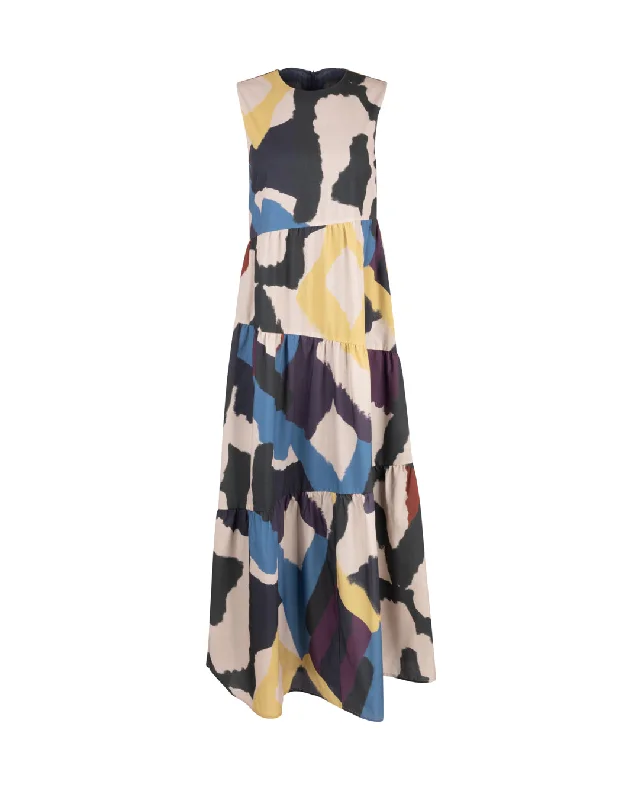 Latest Fashion Printed Tiered Maxi Dress