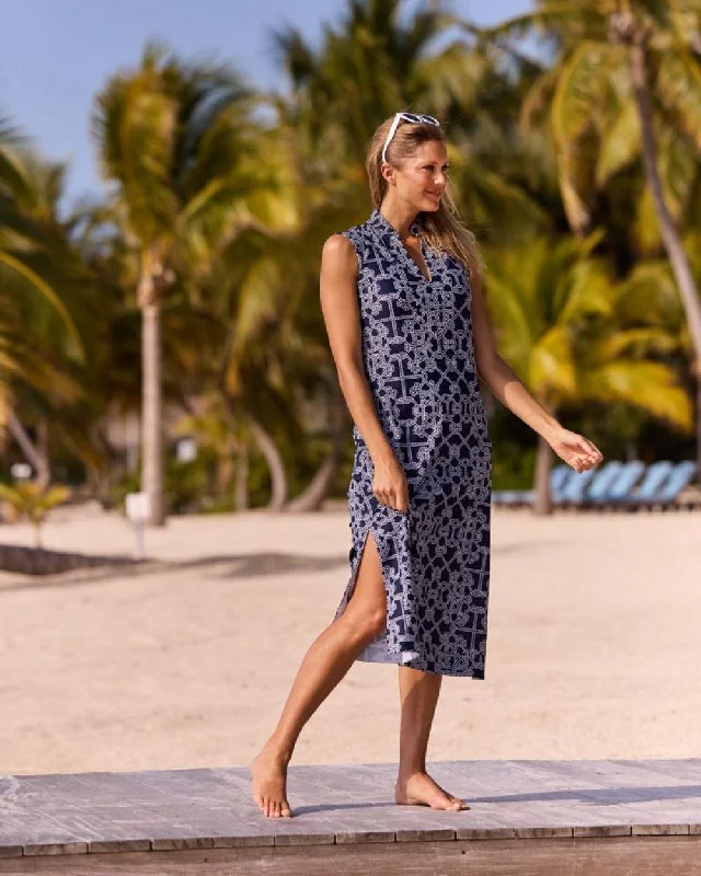 Fashion Forward, Function First Jude Connally Kristen Maxi Dress - Lattice Ropes Navy