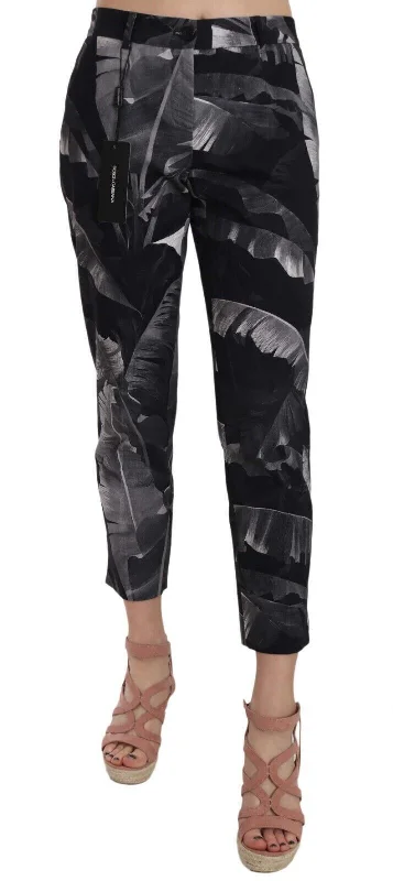 Colorful Clothing Dolce & Gabbana Elegant  Banana Leaf Print Capri Women's Pants