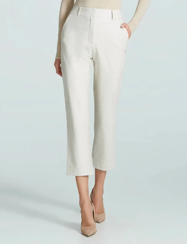 Signature Style Essentials Women's Faux Leather Trouser In Ivory