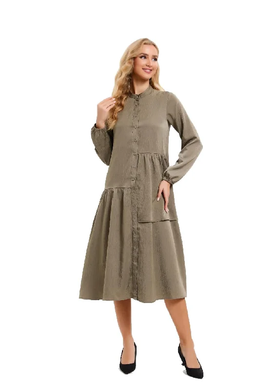 Hot Deals Olive Serenity Midi Dress