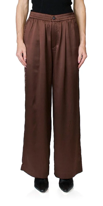 Embrace New Fashion Silk Pull On Pants In Mahogany