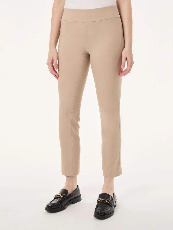 Exclusive Designer Collection Solid Stretch Pull-On Straight Leg Pant