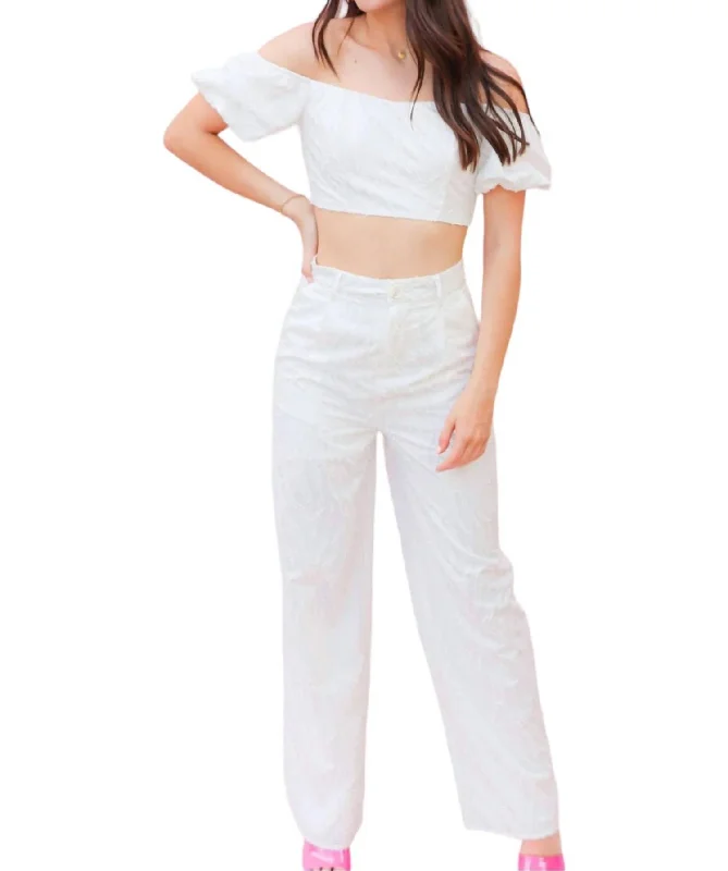 Style Breakthroughs High Waisted Long Pants In White