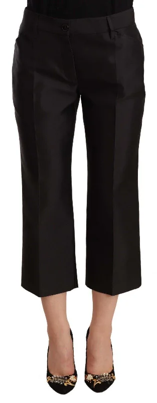 Casual Fashion Dolce & Gabbana Chic Silk Cropped Trousers in Timeless Women's