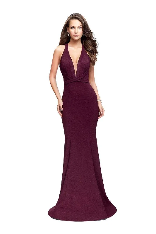 End of Season Sale La Femme - 25503 Strappy Plunging Fitted Mermaid Gown