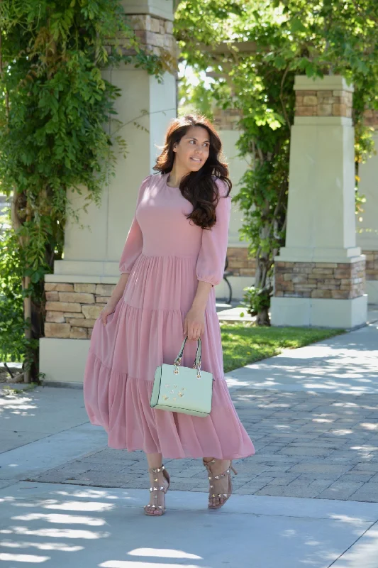 Timeless Elegance Redefined Marbella Pink Maxi Dress