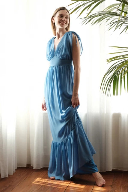 Embrace New Fashion Bloom Maxi Dress Blue