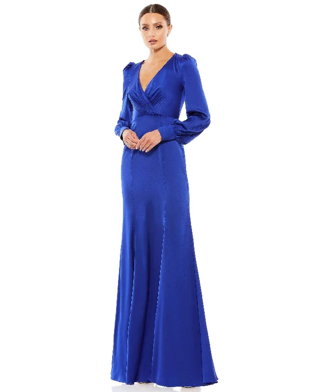 Innovate Your Wardrobe Mac Duggal 55635 Long Sleeve Formal Satin Dress