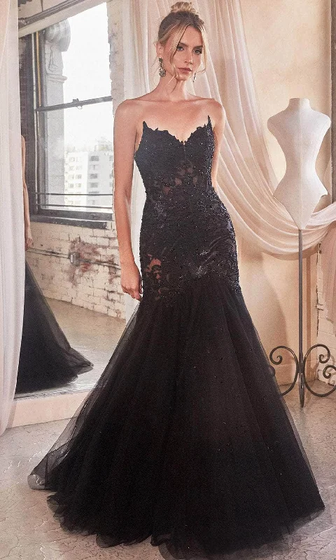 Women Online Clothing Boutiques Ladivine CDS482 - Strapless Embroidered Mermaid Prom Gown